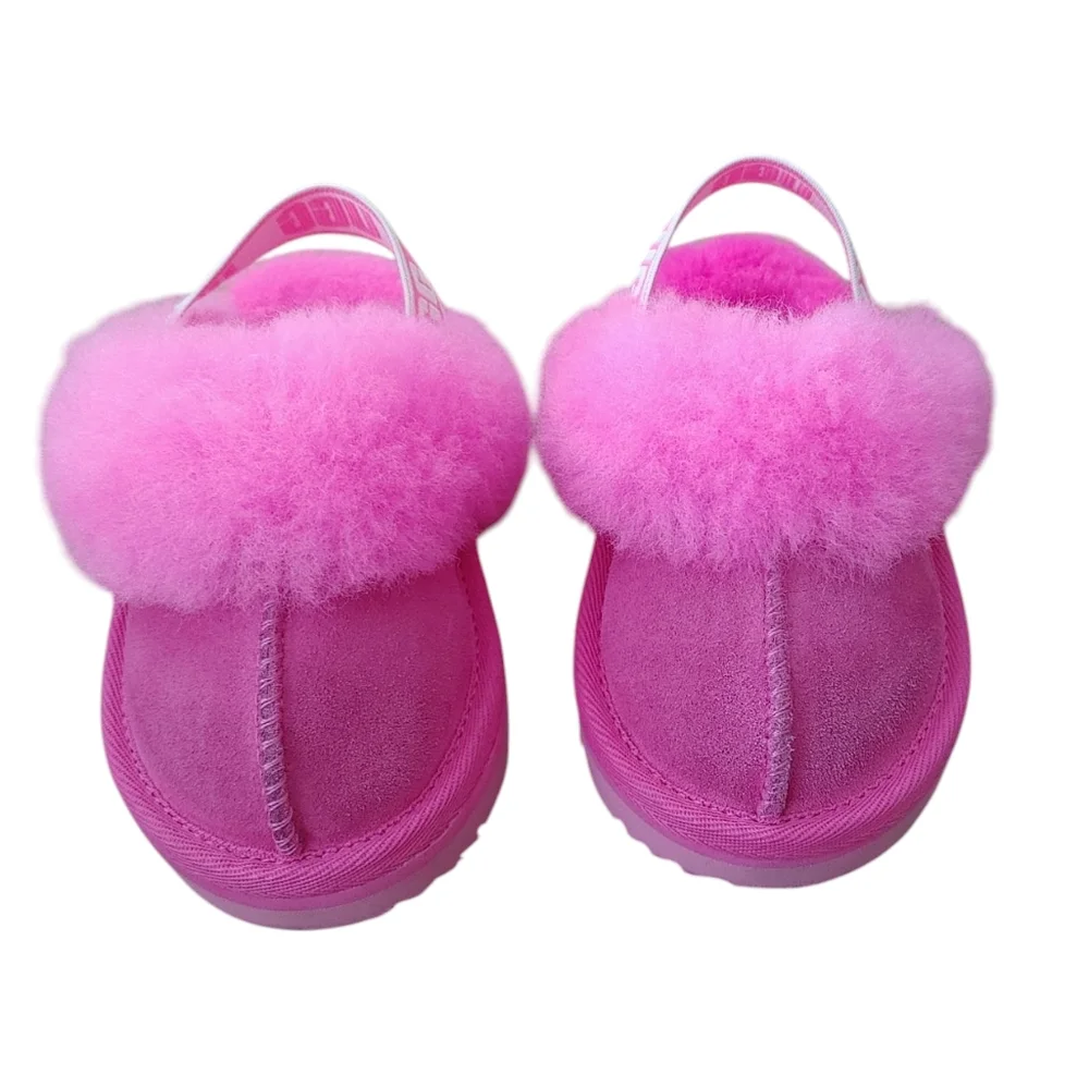 UGG Pink Fluff Slide Slippers for Kids